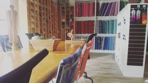 Picture of knitting table in the store